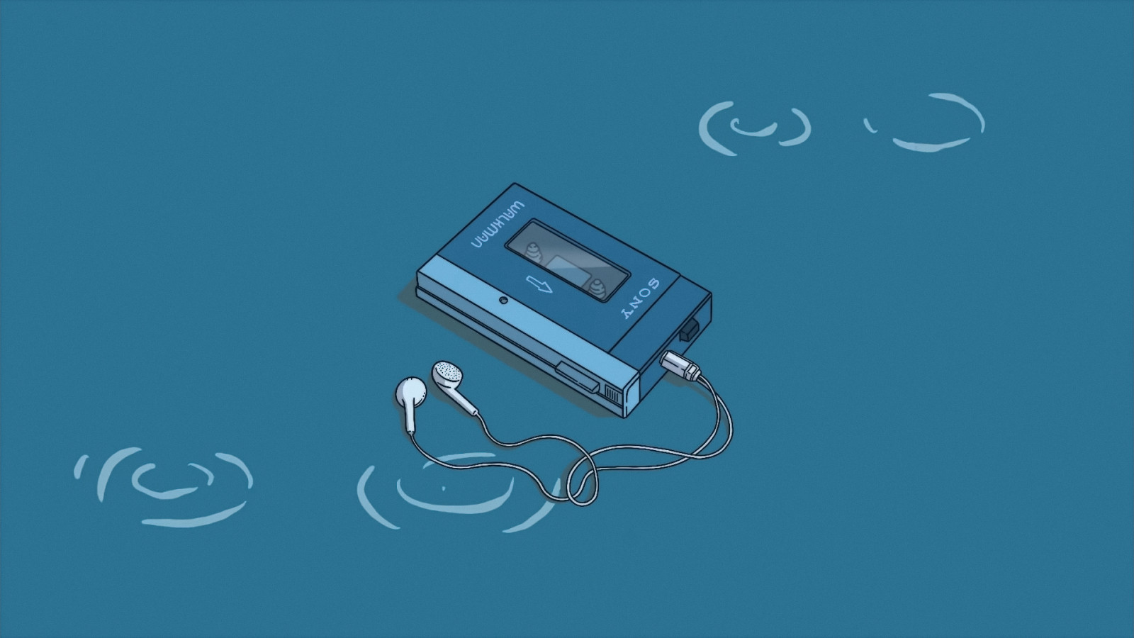 walkman, the bootleg boy 2, LoFi, Sony, sluchátka, water ripples, minimalismus