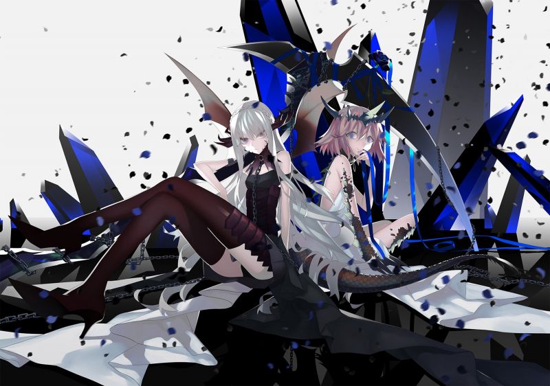 long hair, anime, anime girls, original characters, thigh highs, machine long hair, anime, anime girls, original characters, thigh highs, machine