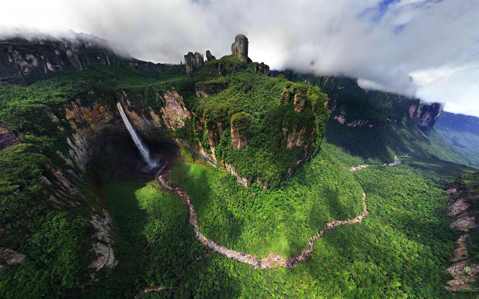 Hintergrundbilder Landschaft, Wasserfall, Hügel, Natur, Gras, Himmel