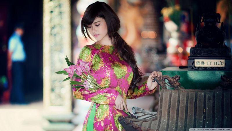ženy, asijský, fotografování, vietnamština, šaty, móda ženy, asijský, fotografování, vietnamština, šaty, móda