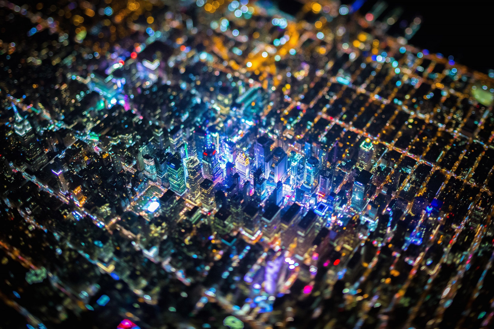 lumières, ville, Paysage urbain, nuit, espace, bleu, modèle, vue aérienne, Etats-Unis, Jouet, univers, lumières de Noël, Bascule inclinable, ART, lumière, Couleur, Art fractal, Photographie macro, Art psychédélique