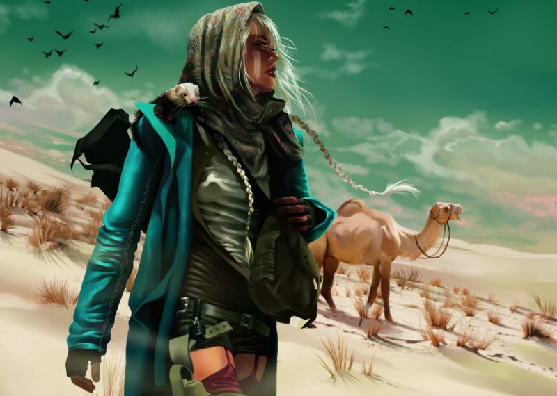 ženy, poušť, zvěř, umělecká díla