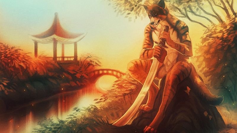 malování, ilustrace, srstnatý, meč, Anthro, mytologie malování, ilustrace, srstnatý, meč, Anthro, mytologie