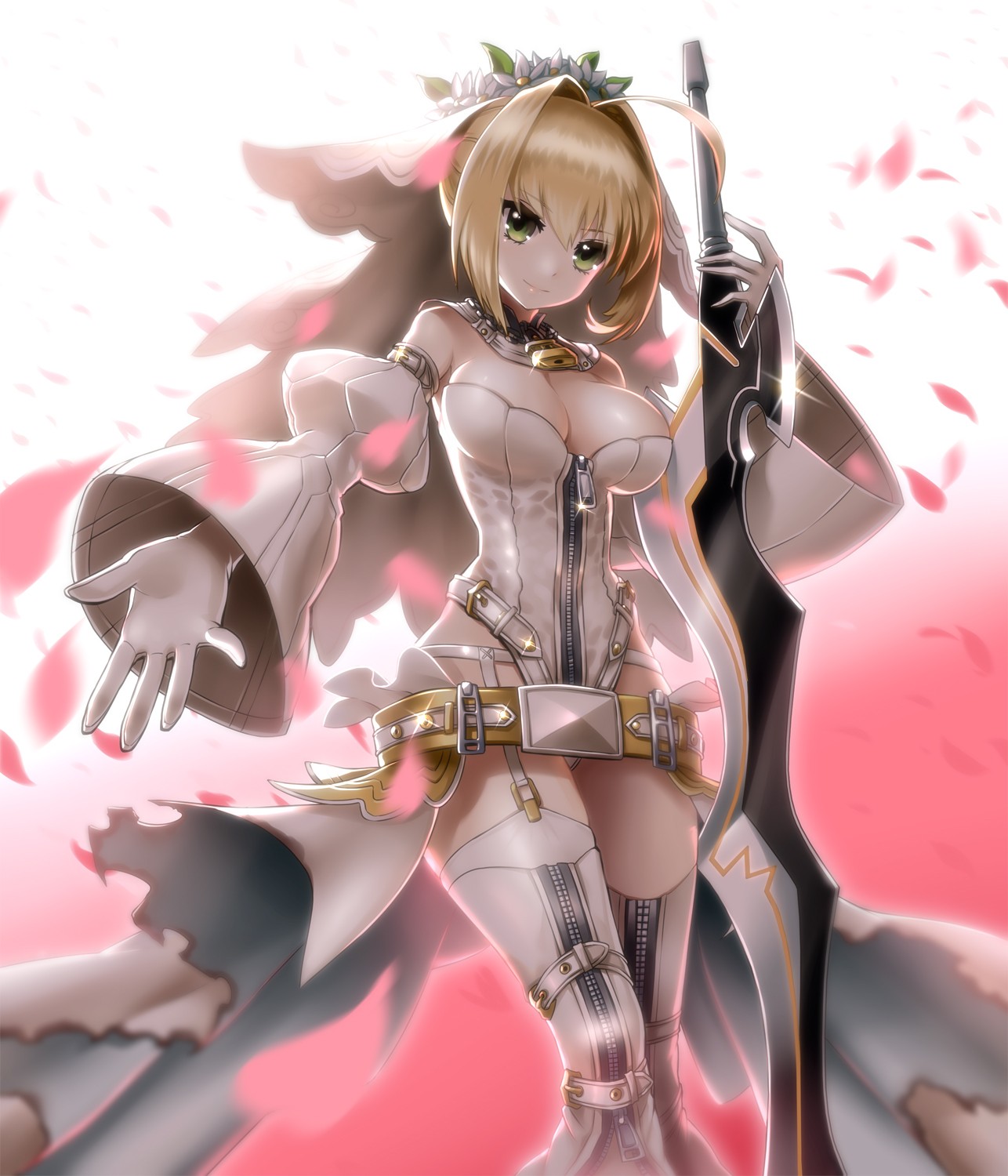 ilustrace, anime, anime dívky, výstřih, meč, osud Series, Hračka, Saber Bride, figurka, mangaka, akční figurka