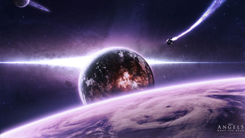 1920x1080 px, Planet, Platz, Raumschiff, Sterne 1920x1080 px, Planet, Platz, Raumschiff, Sterne