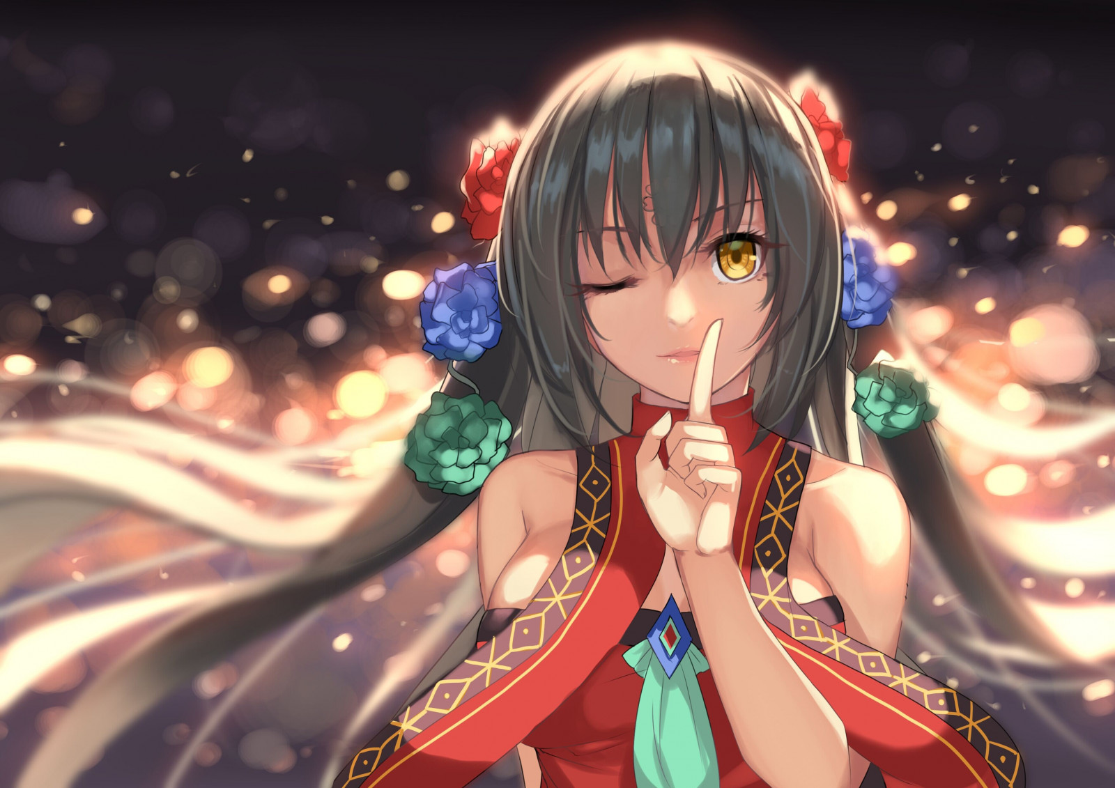 ผมยาว, อะนิเมะ, สาวอะนิเมะ, ดวงตาสีเหลือง, ภาพหน้าจอ