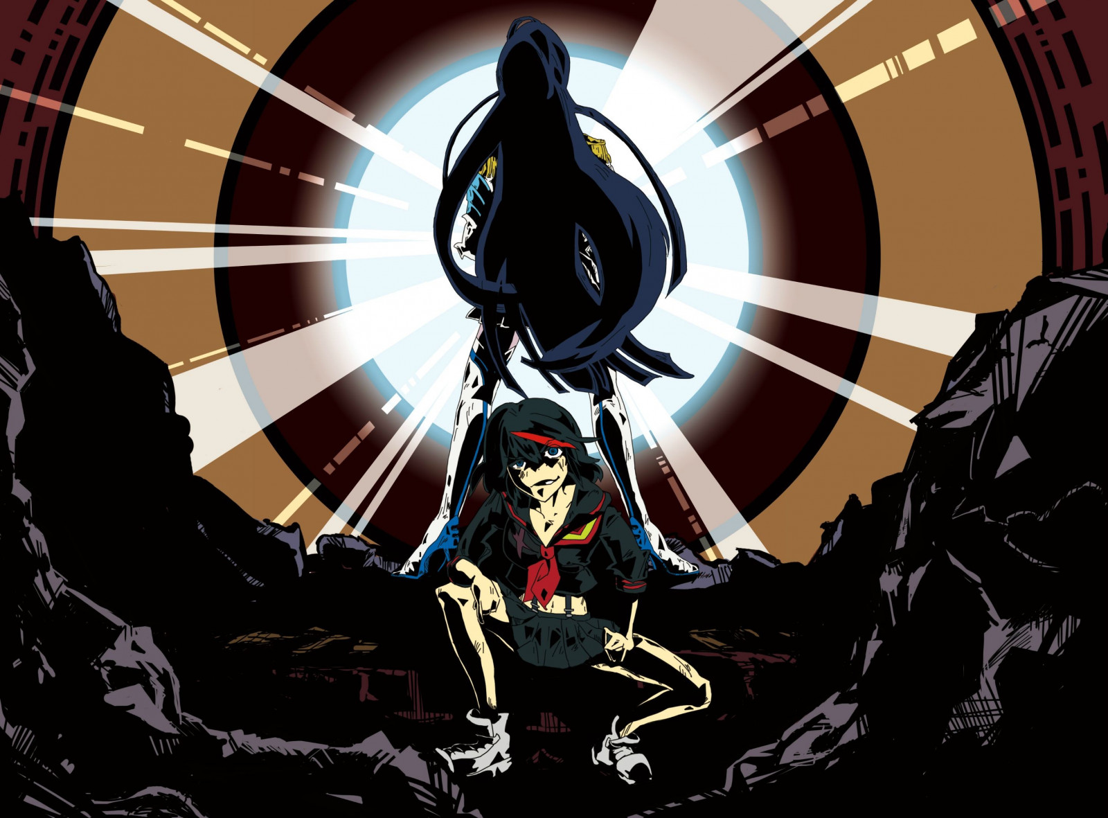 ilustrace, anime, Kill la Kill, Matoi Ryuuko, Kiryuin Satsuki, hry, Snímek obrazovky, počítač tapeta