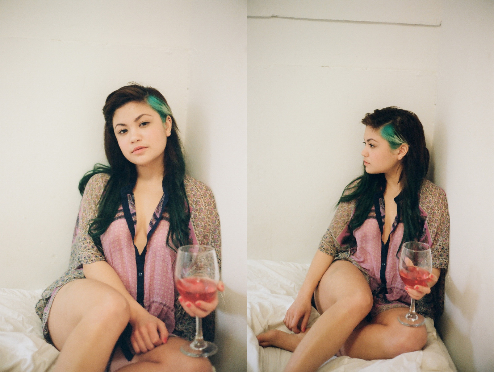 lys, hvid, Toronto, Ontario, Canada, film, vindue, pige, væg, beruset, 35MM, se, seng, Diptych, smuk, naturlig, undertøj, vin, drikke, ark, hippie, igennem, antræk