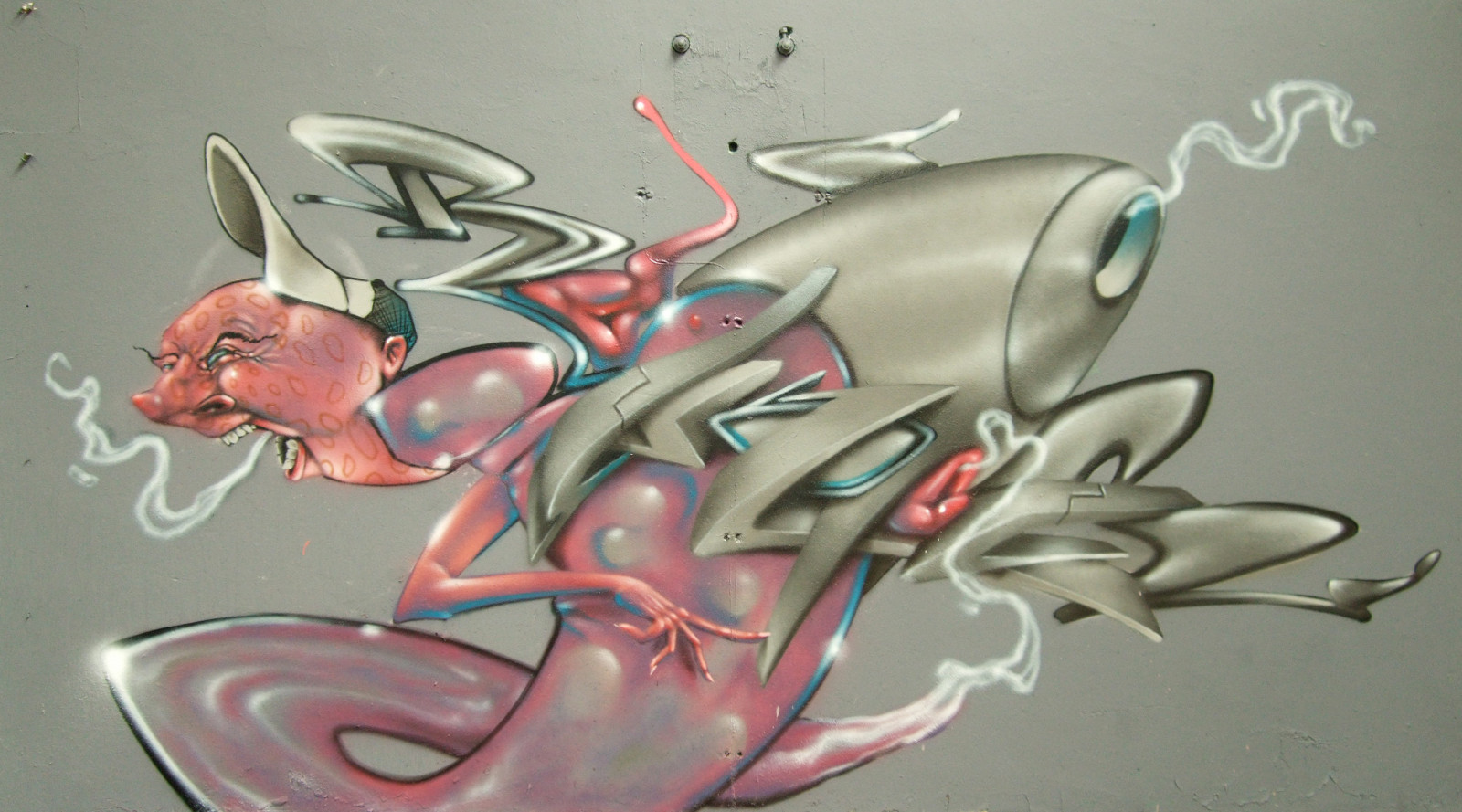 UMĚNÍ, růžový, grafiti, kreslená pohádka, automobilového designu, mýtické zvíře, Ryba, organismus, ilustrace, design, pouliční umění, malování, výkres, visual arts, umělecká díla, fiktivní postava, moderní umění, grafika, font, mořská biologie