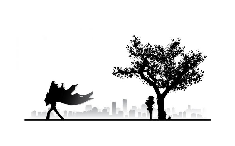 illustration, silhouette, branch, cartoon, logo, Tengen Toppa Gurren Lagann illustration, silhouette, branch, cartoon, logo, Tengen Toppa Gurren Lagann
