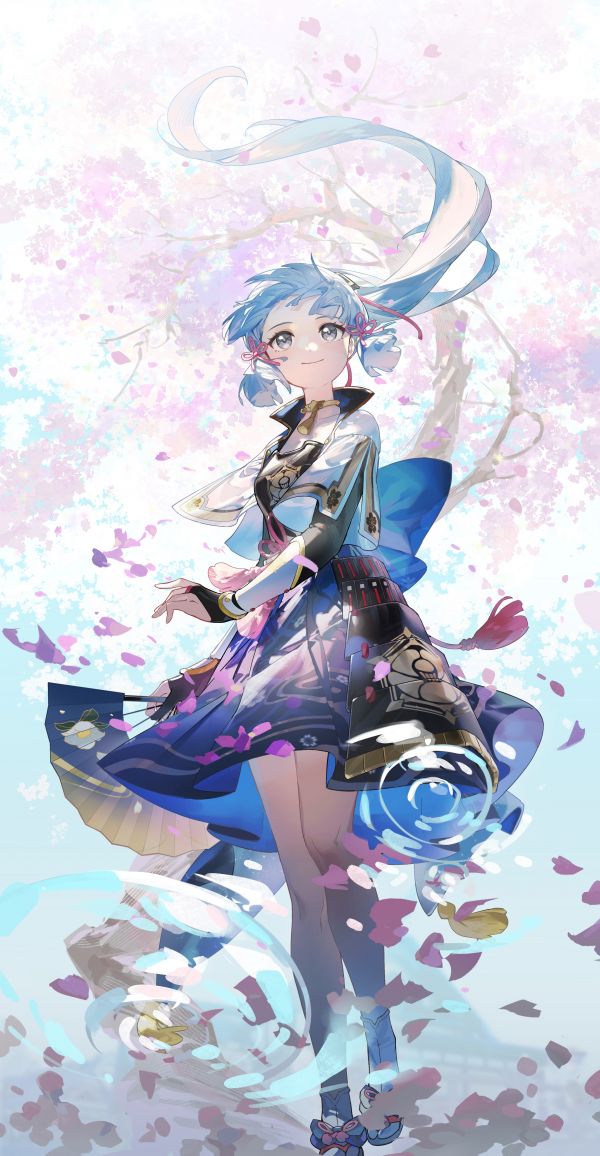 anime girls,Rafaelaaa,vertical,Genshin Impact,Kamisato Ayaka Genshin Impact,blue eyes
