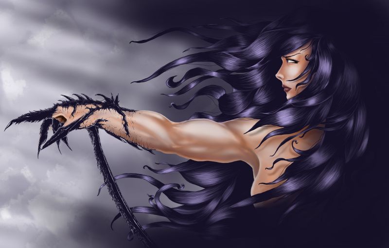 ilustrace, fantasy umění, anime, umělecká díla, tma, skica ilustrace, fantasy umění, anime, umělecká díla, tma, skica