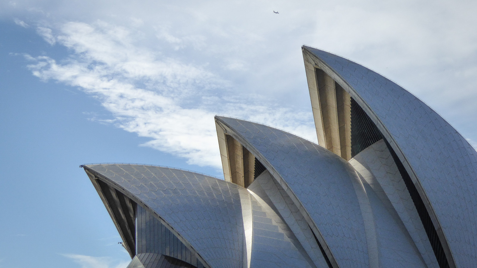 blu, tetto, cielo, conchiglie, bianca, bellissimo, Linee, traghetto, nuvole, aereo, punto, in attesa, brillante, unico, curve, Sydney, australiano, Circular Quay, icona, piastrelle, molo, Teatro dell'opera, forma, triplicare, perlaceo, pinne, matte, piacevole, Esteticamente