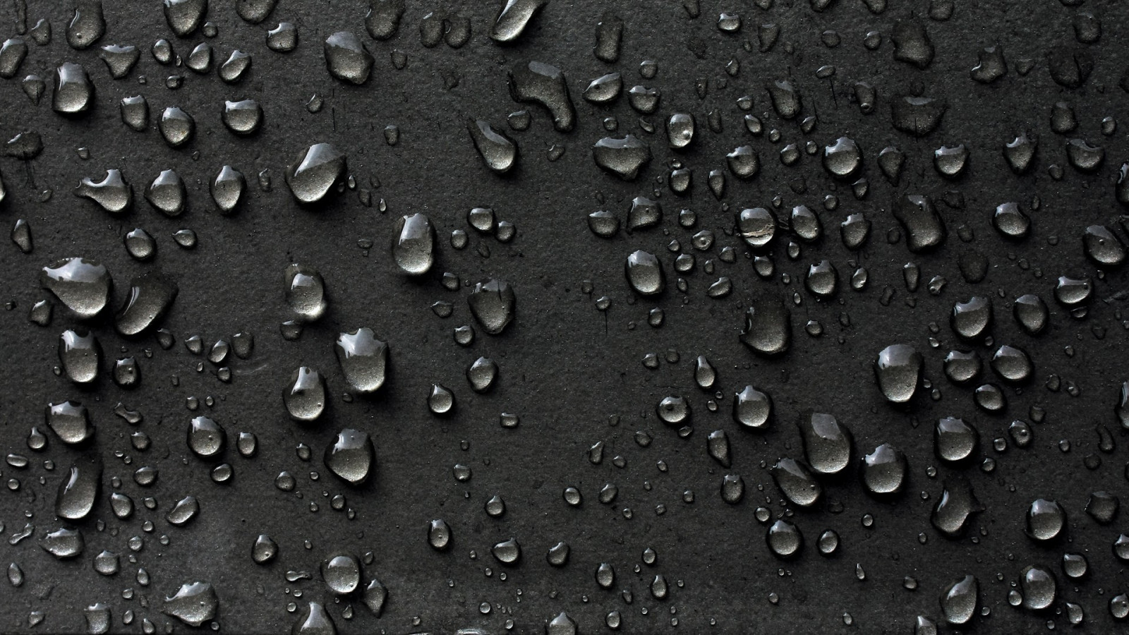 Wallpaper snow, rain, water drops, closeup, texture, circle, asphalt