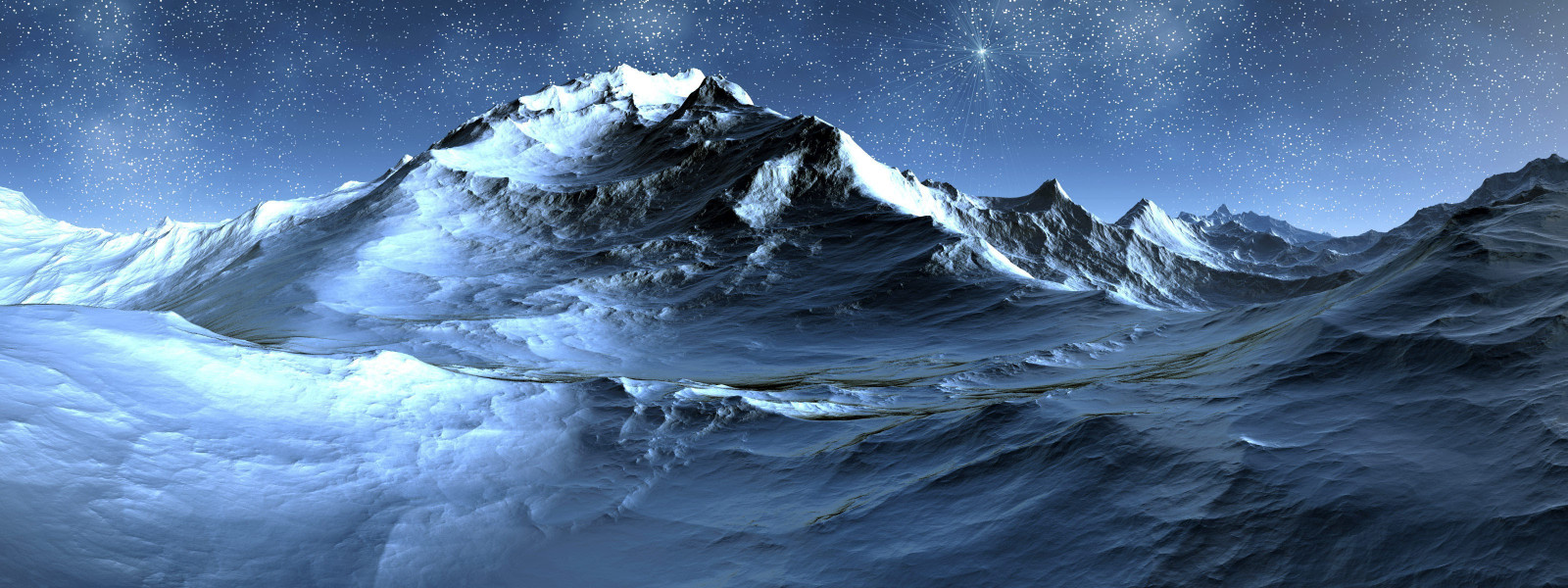 krajina, ledovec, Země, led, multiple display, Arktický, Terén, hora, vlna, Snímek obrazovky, počítač tapeta, geologický fenomén, mořská vlna, pohoří, Severní ledový oceán, ledová čepička, 3200x1200 px
