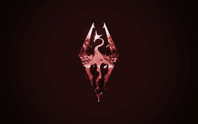 ilustrace, videohry, The Elder Scrolls V Skyrim, ruka, plamen, Červené ilustrace, videohry, The Elder Scrolls V Skyrim, ruka, plamen, Červené