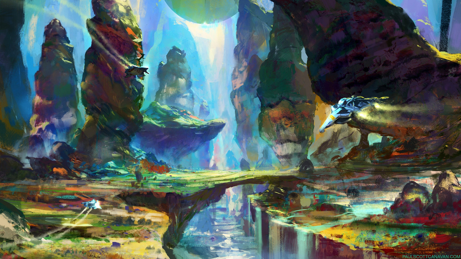 Wallpaper painting, video games, No Man's Sky, screenshot, modern art