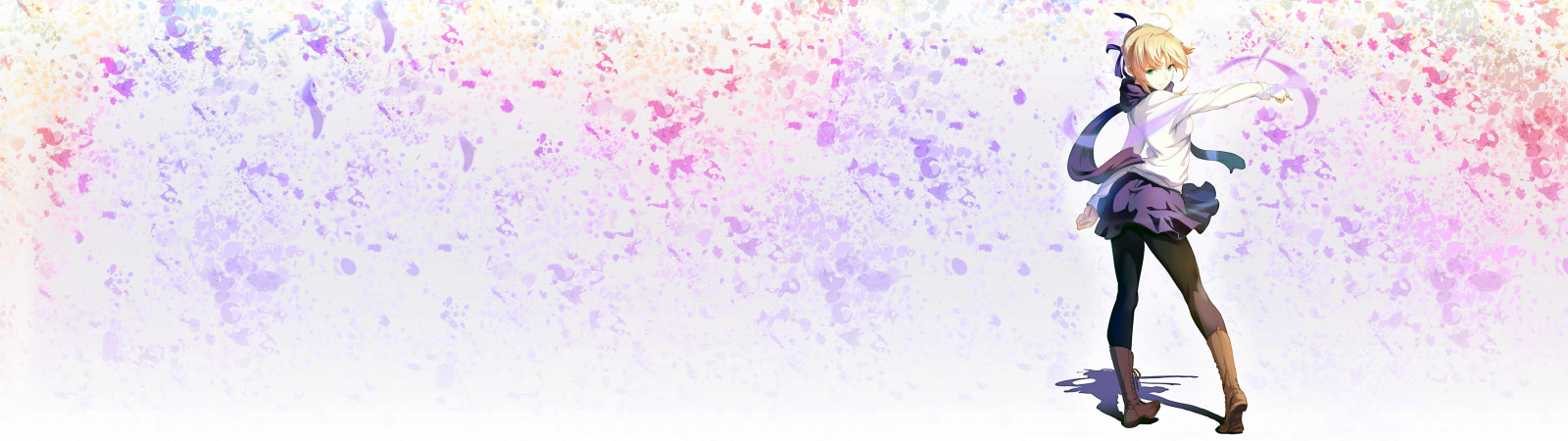 výkres, ilustrace, blondýnka, anime, anime dívky, zelené oči, šátek, Šavle, osud Series, jaro, skica