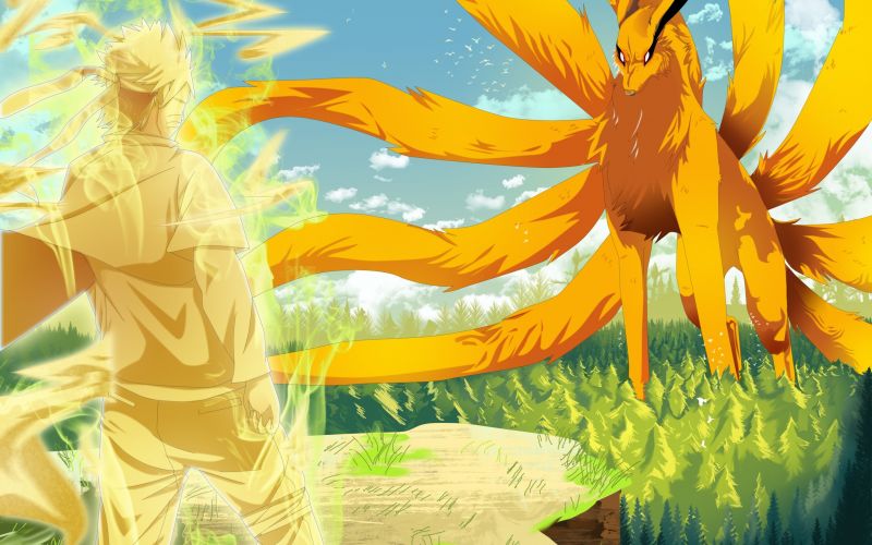ilustrare, anime, Naruto Shippuuden, pădure, galben, faleza ilustrare, anime, Naruto Shippuuden, pădure, galben, faleza