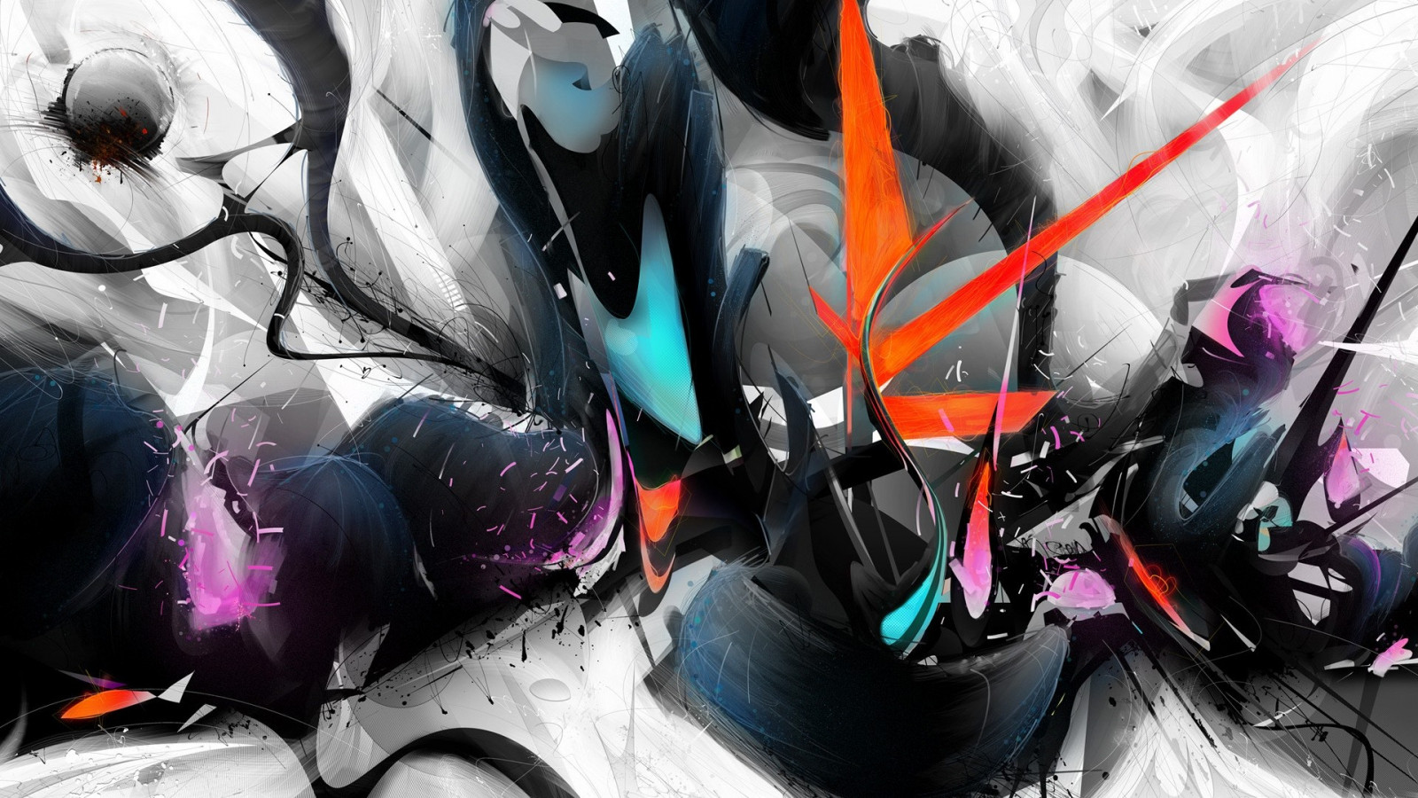 illustration, Digital kunst, anime, abstrakt, kunstværk, linjer, figurer, graffiti, Rik Oostenbroek, KUNST, farve, computer tapet