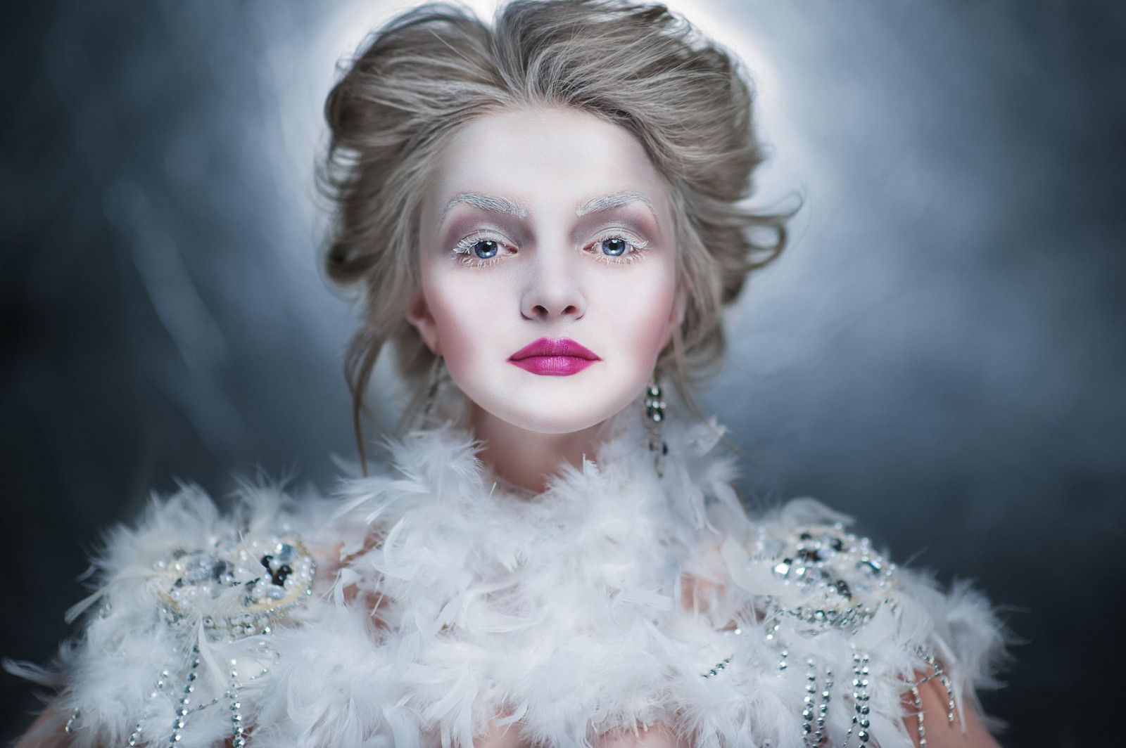 ženy, model, portrét, zima, makeup, šaty, móda, vlasy, Hračka, jaro, panenka, krása, oko, blond, účes, talár, portrétní fotografie, haute couture