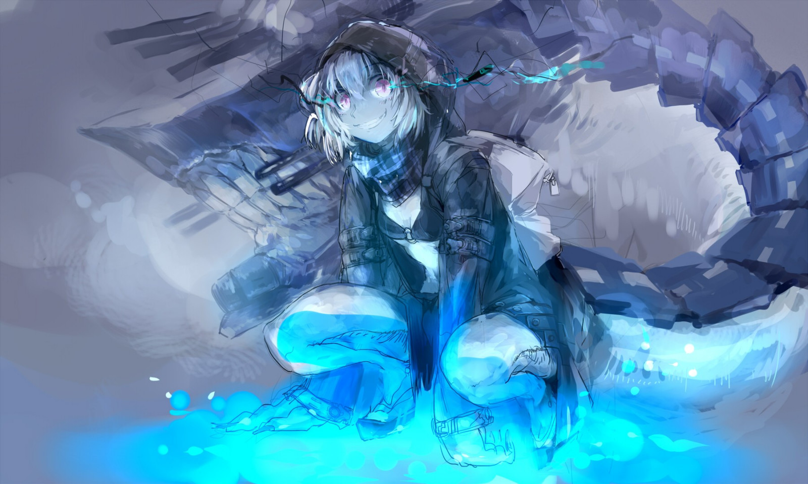 ilustrasi, anime, biru, Kantai Koleksi, screenshot, wallpaper komputer