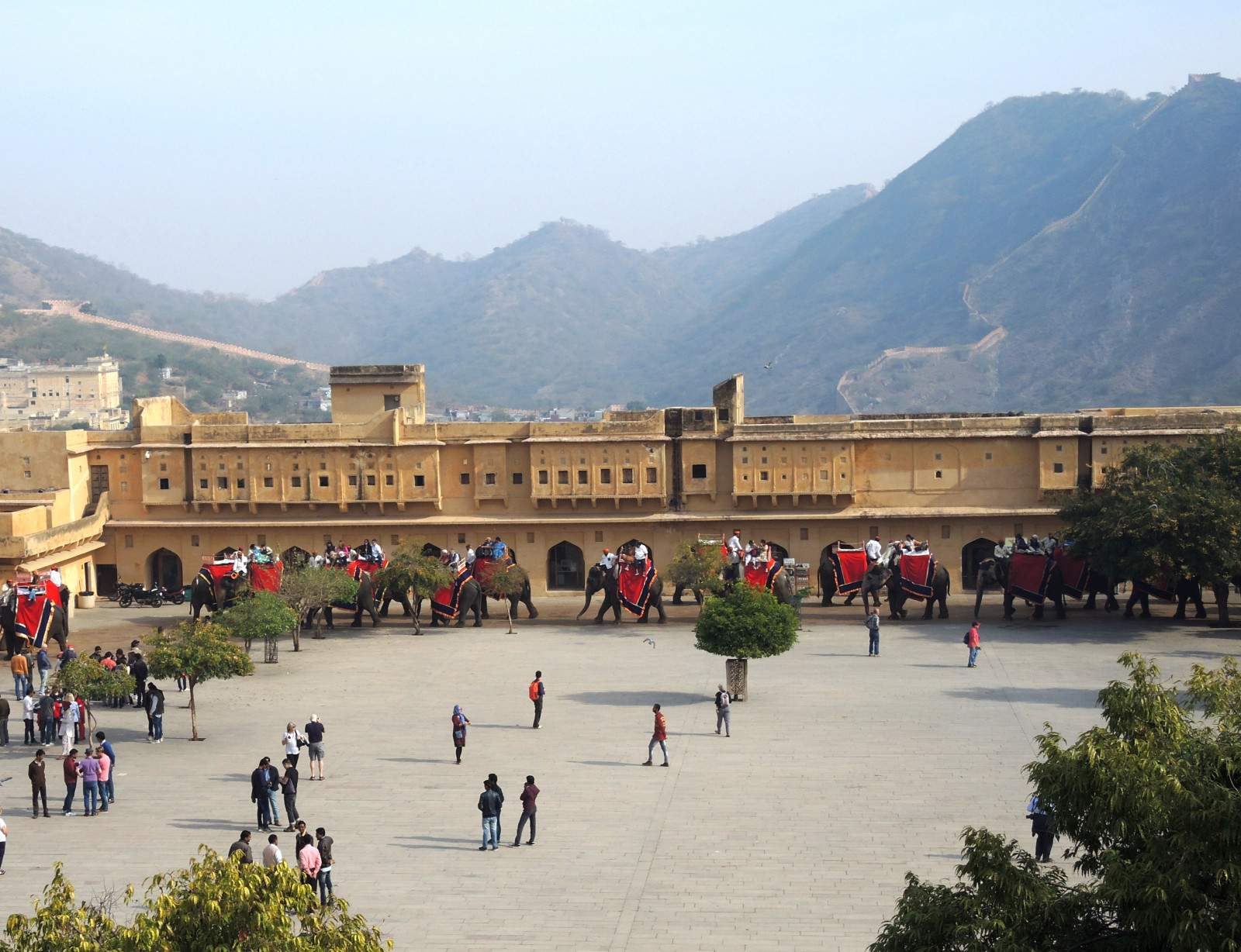 Indien, Jaipur, Amberfort, Palast, Elefant, Reiten, Hof, Nikon, die Architektur