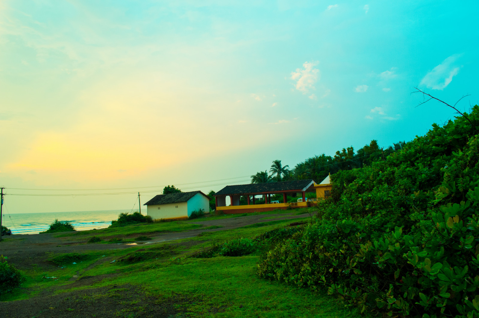 stromy, milovat, mraky, Nikon, mír, chaty, 200, Klid, MM, NIKKOR, 18, 55, Krajinářská voda