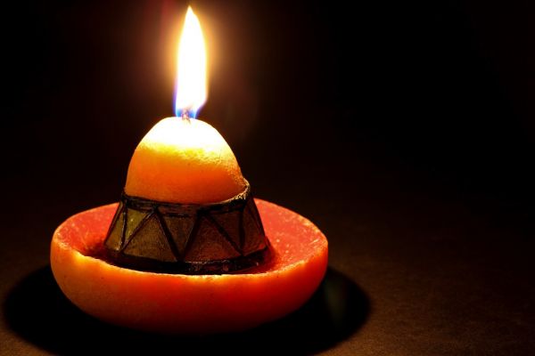 red, wax, light, candle, food, hat