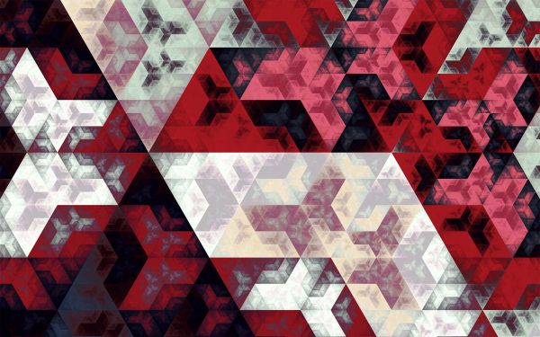 digital art,3D,symmetry,fractal,red,hexagon