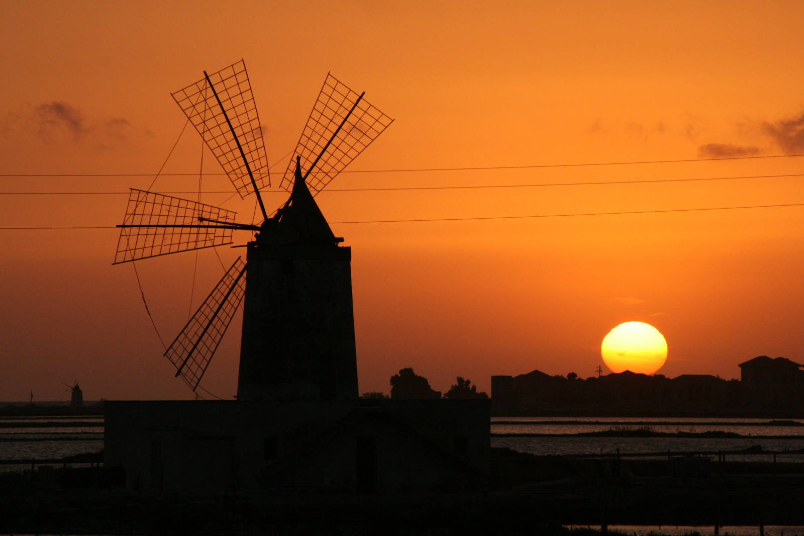západ slunce, nebe, Itálie, oranžový, slunce, větrný mlýn, těžit, Italia, Tramonto, sůl, Sicílie, solný, Sicilia, mulino, Trapani, blueribbonwinner, mywinners, Labras, vaše země, artinoneshot