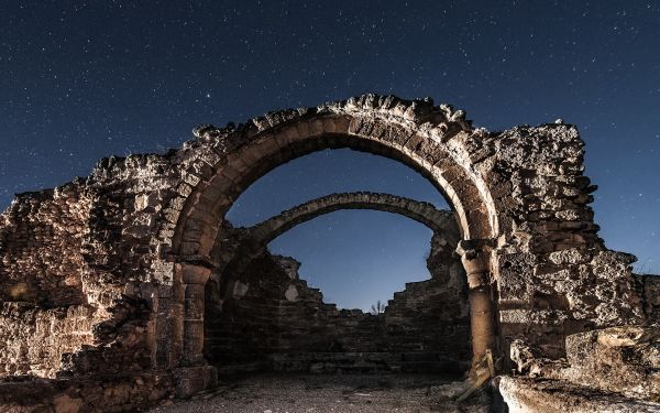 sky,temple,architecture,rock,ruin,arch