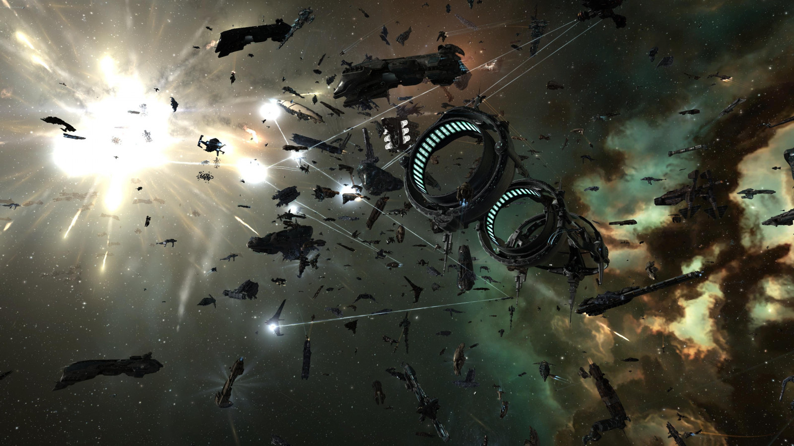 3840x2160 px, Bränn Jita, EVE Online, rymden, rymdstrid, rymdskepp