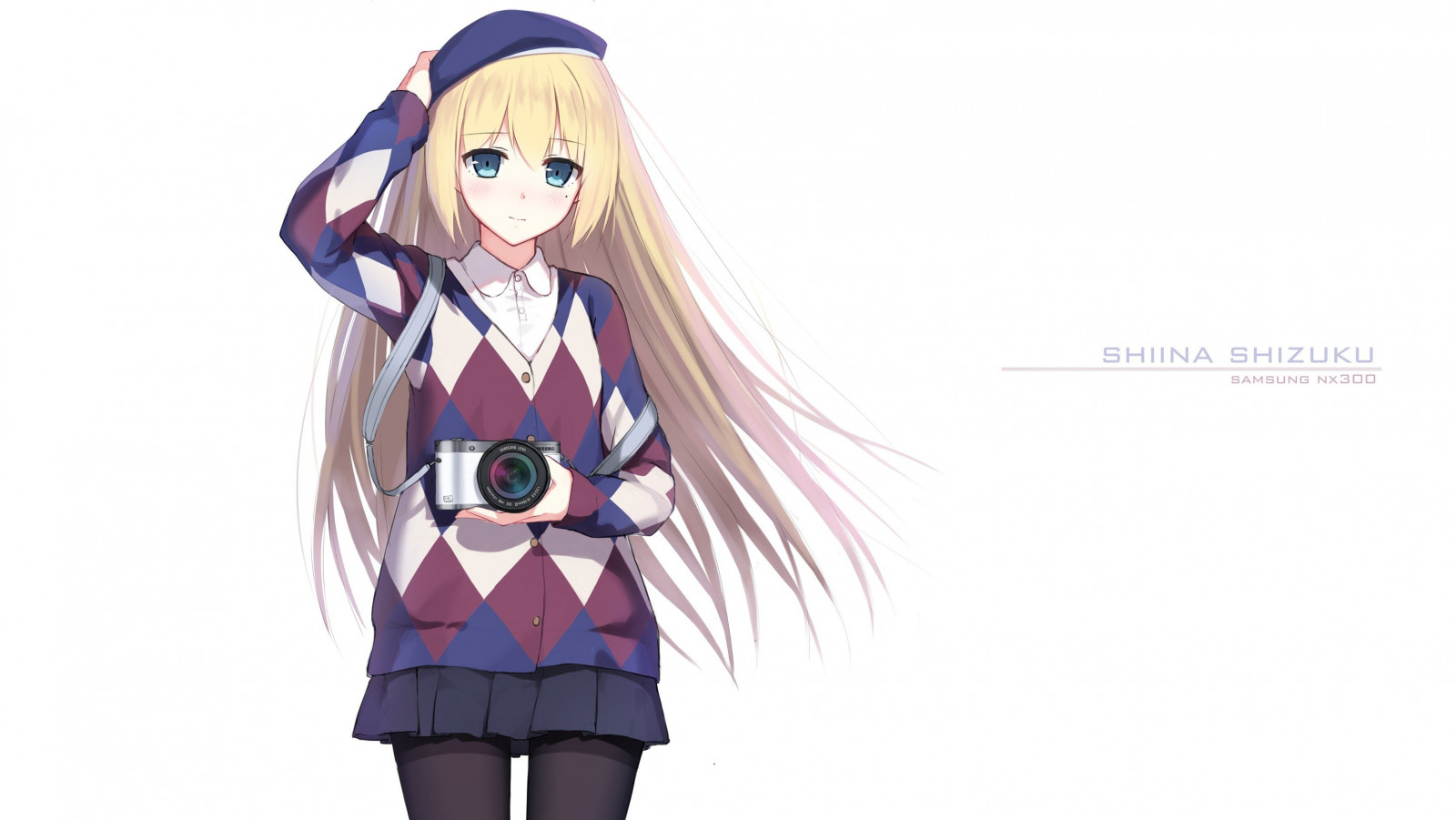 3364x1896 px, anime dívky, blondýnka, Fotoaparát, Samsung, Shiina Shizuku