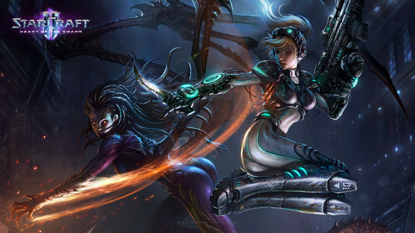 videogiochi, eroi della tempesta, i fumetti, Starcraft II, StarCraft II Heart of the Swarm, mitologia, Sarah Kerrigan, Nova Terra, immagine dello schermo, sfondo del computer, personaggio fittizio