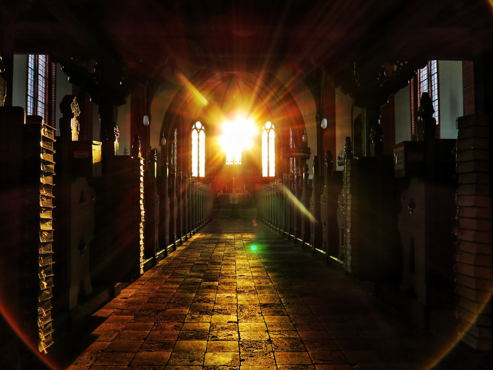 pouliční osvětlení, ulice, noc, nebe, svítání, večer, Německo, slunce, oblouk, kostel, infrastruktura, světlo, alej, osvětlení, Rostock, Meklenbursko-Přední Pomořansko, tma, warnem NDE, Sonnenaufgang, kirche, syn, canonpowershotg15