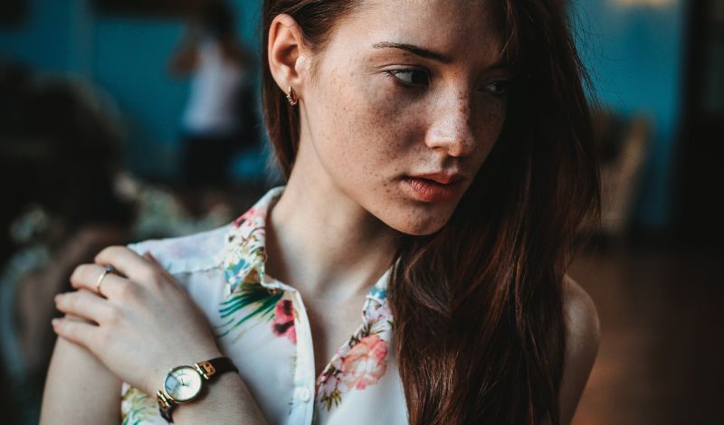 gezicht,vrouw,model-,portret,wegkijken,brunette