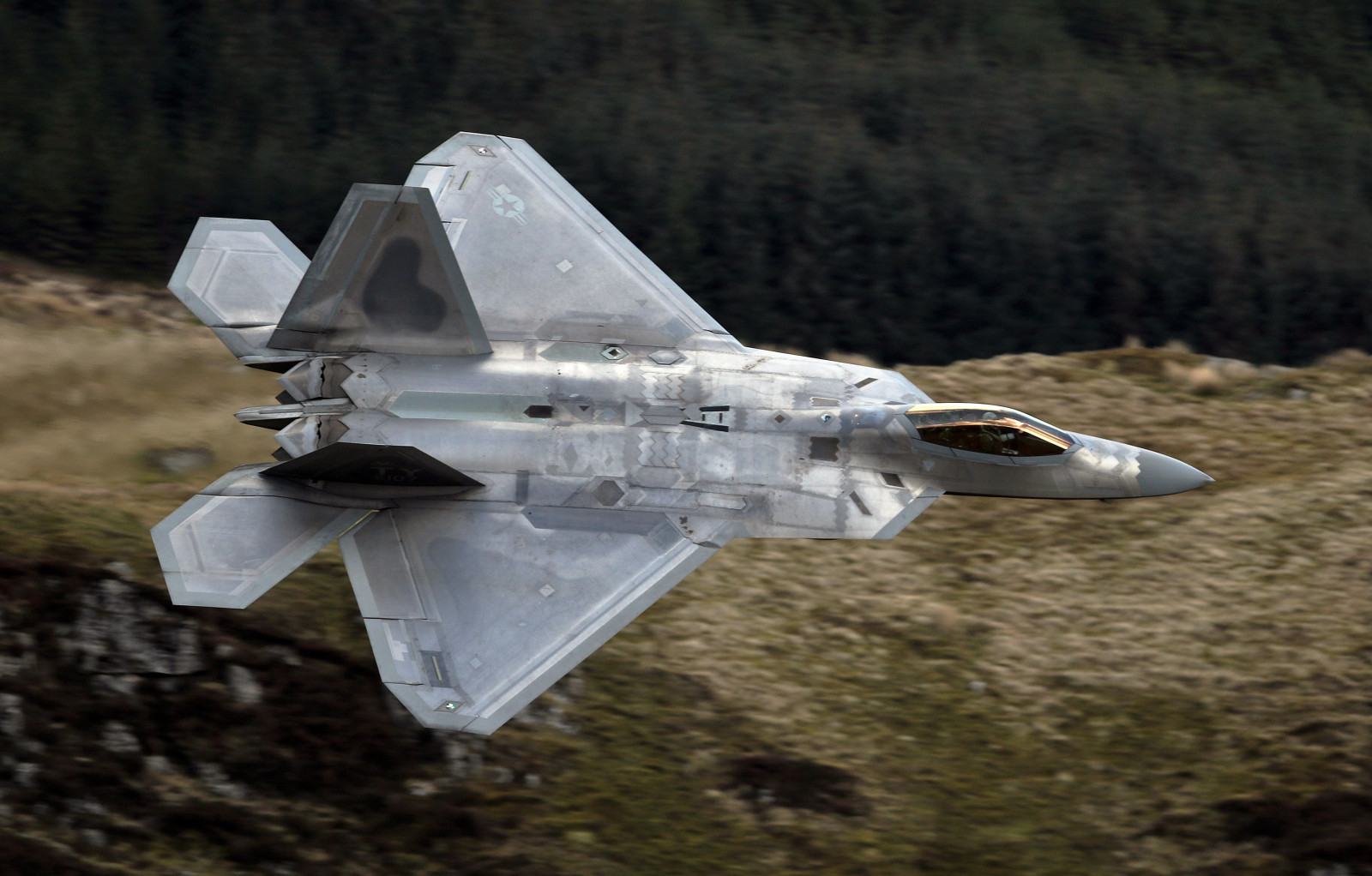 Lakenheath, Wales, Snowdonia, letectví, válečný, USAF, Tyndall, AFB, Lockheed, Martin, mach, smyčka, nízký, Úroveň, F22, raptor