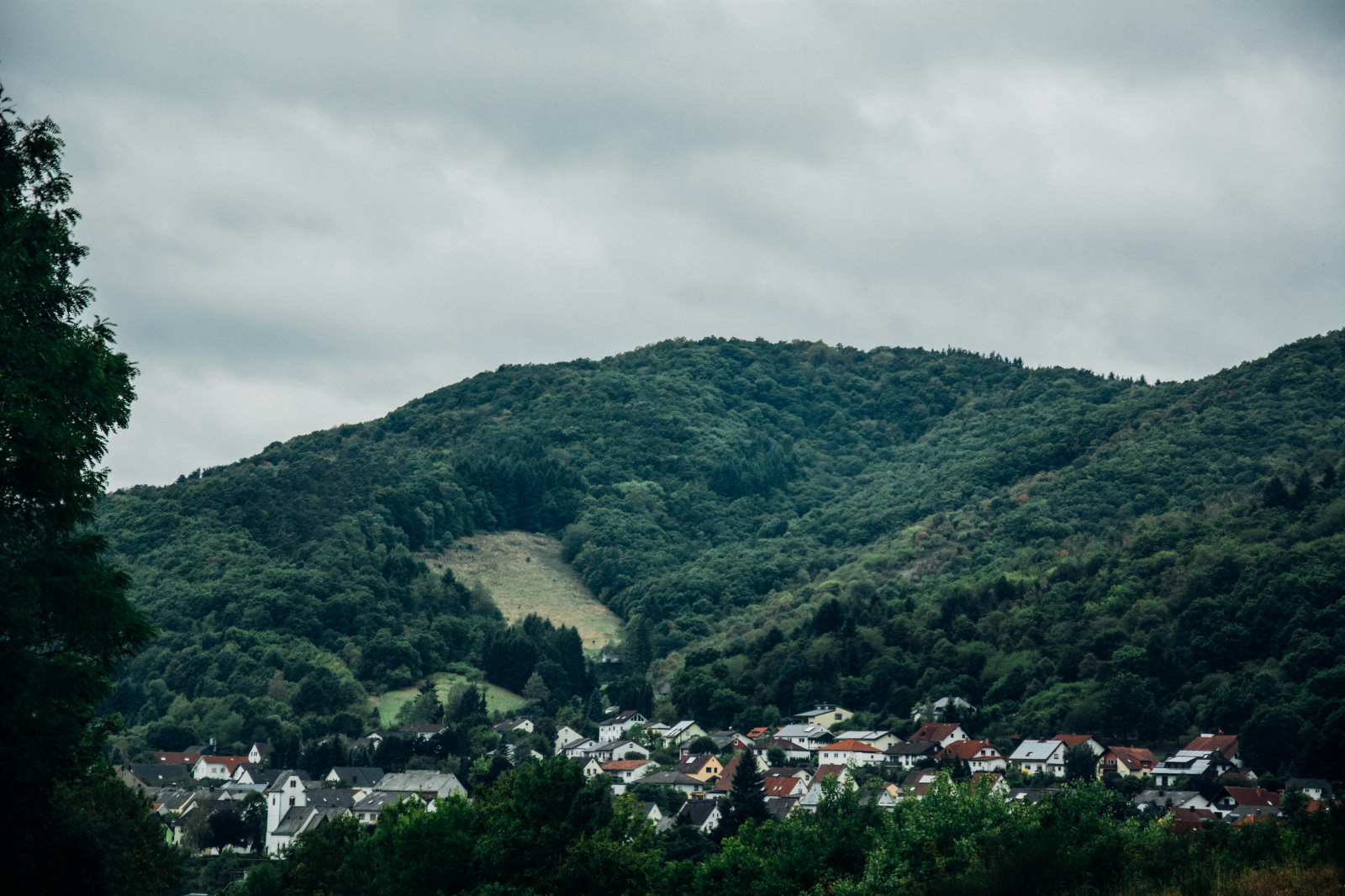 Wallpaper hills, nature, green, forest, houses, village, countryside