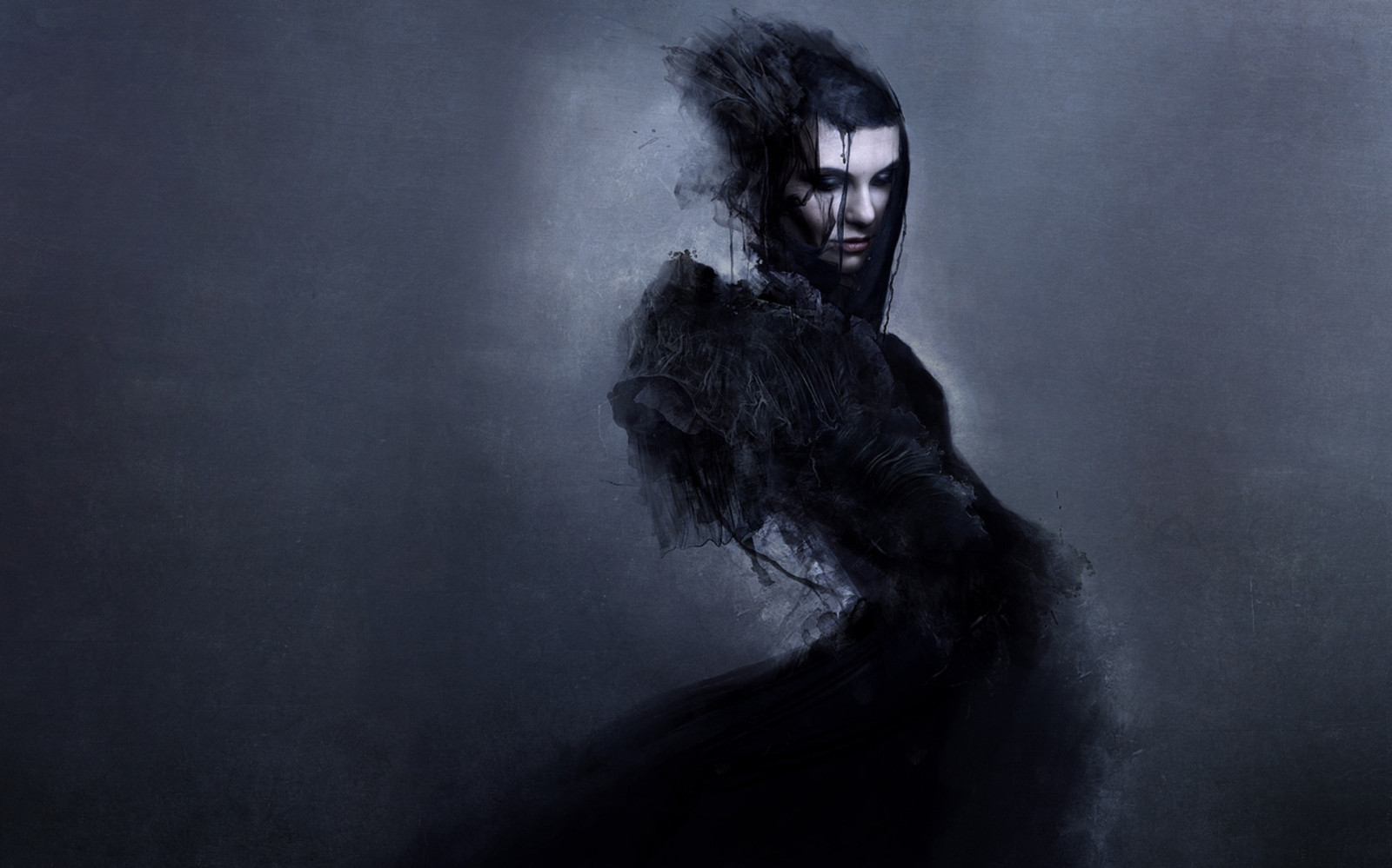 výkres, Černá, černobílý, šaty, Osoba, vdova, dívka, tma, Snímek obrazovky, počítač tapeta, Černý a bílý, monochromatické fotografování, fiktivní postava, vztek, smutek