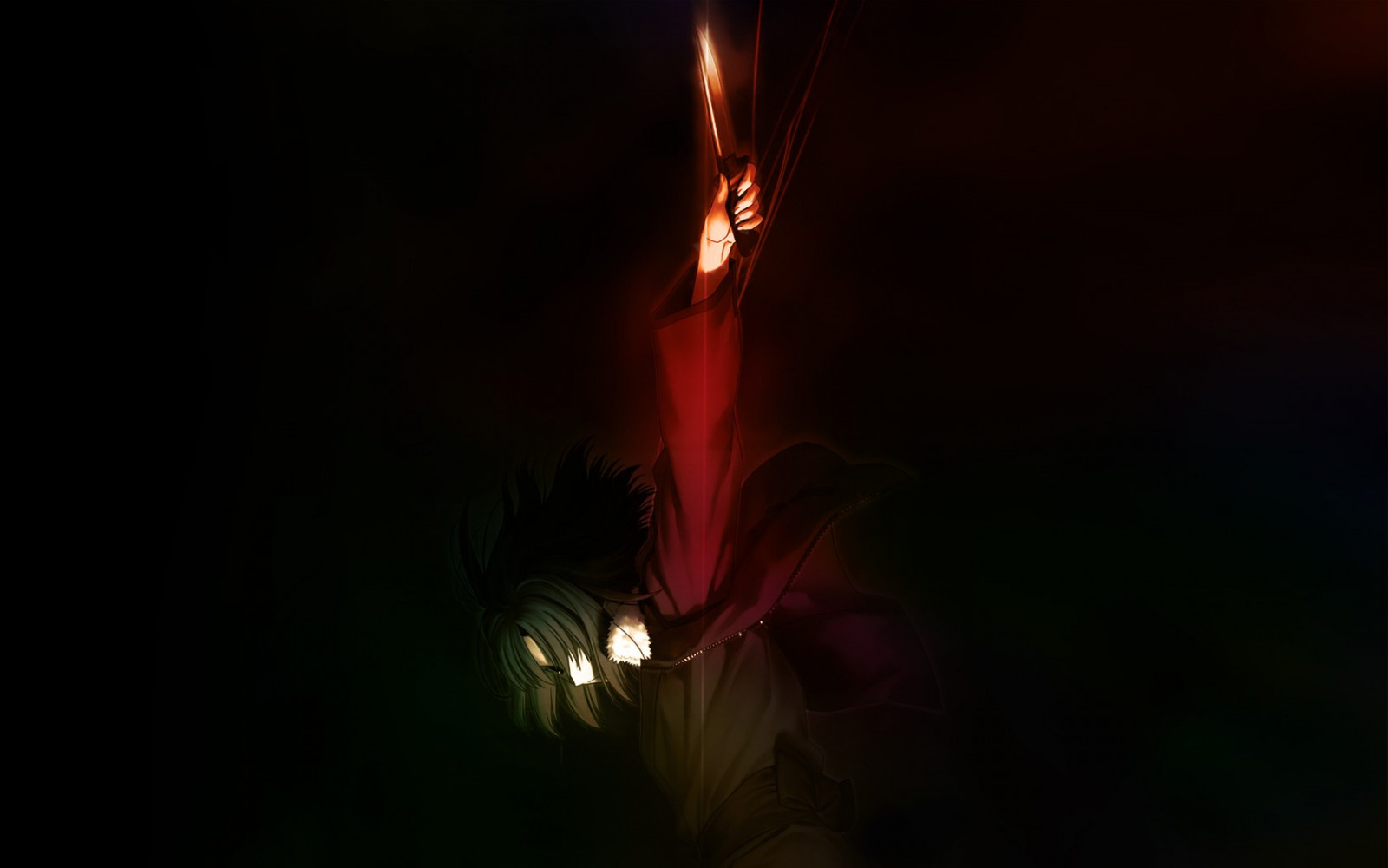 sollys, nat, rød, afspejling, brand, Kara ingen Kyoukai, Ryougi Shiki, lys, farve, blomst, belysning, flamme, mørke, skærmbillede, geologisk fænomen, makrofotografering