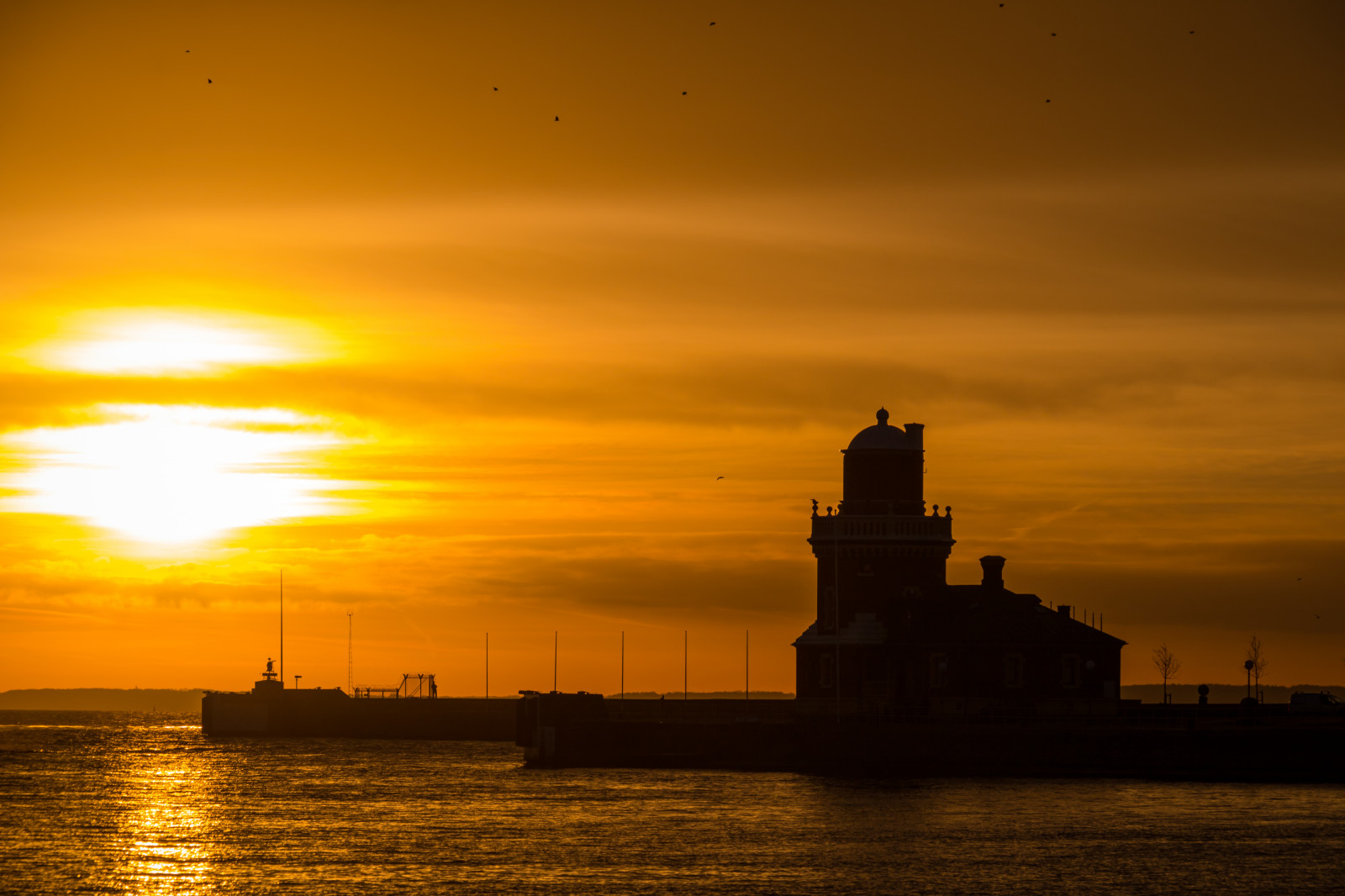 zonlicht, zonsondergang, zee, reflectie, silhouet, zonsopkomst, avond, ochtend-, toren, kust, Zon, horizon, schemer, dageraad, oceaan, solnedg ng, Siluett, hav, helsingborg, nagloed