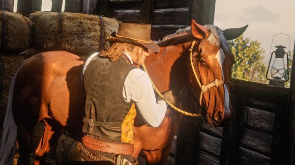 Video Game Art,video games,hat,Red Dead Redemption 2,sunlight,video game characters
