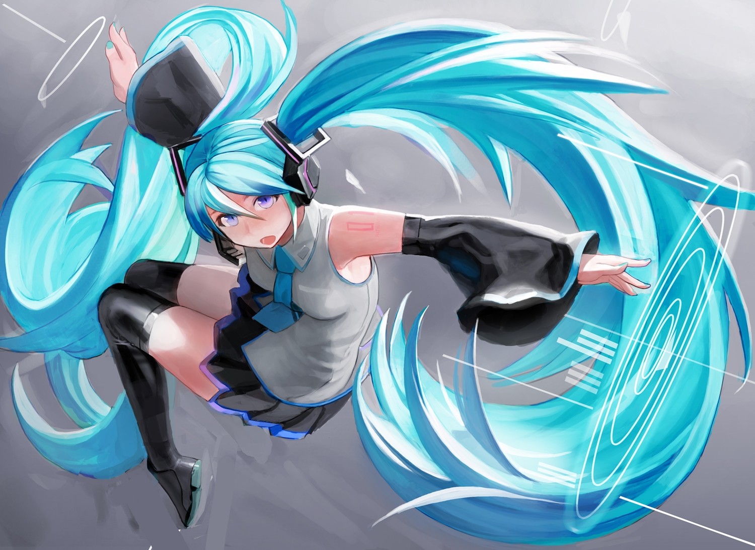 εικονογράφηση, anime, μπλε, Vocaloid, Hatsune Miku, screenshot, mecha, ταπετσαρία υπολογιστών