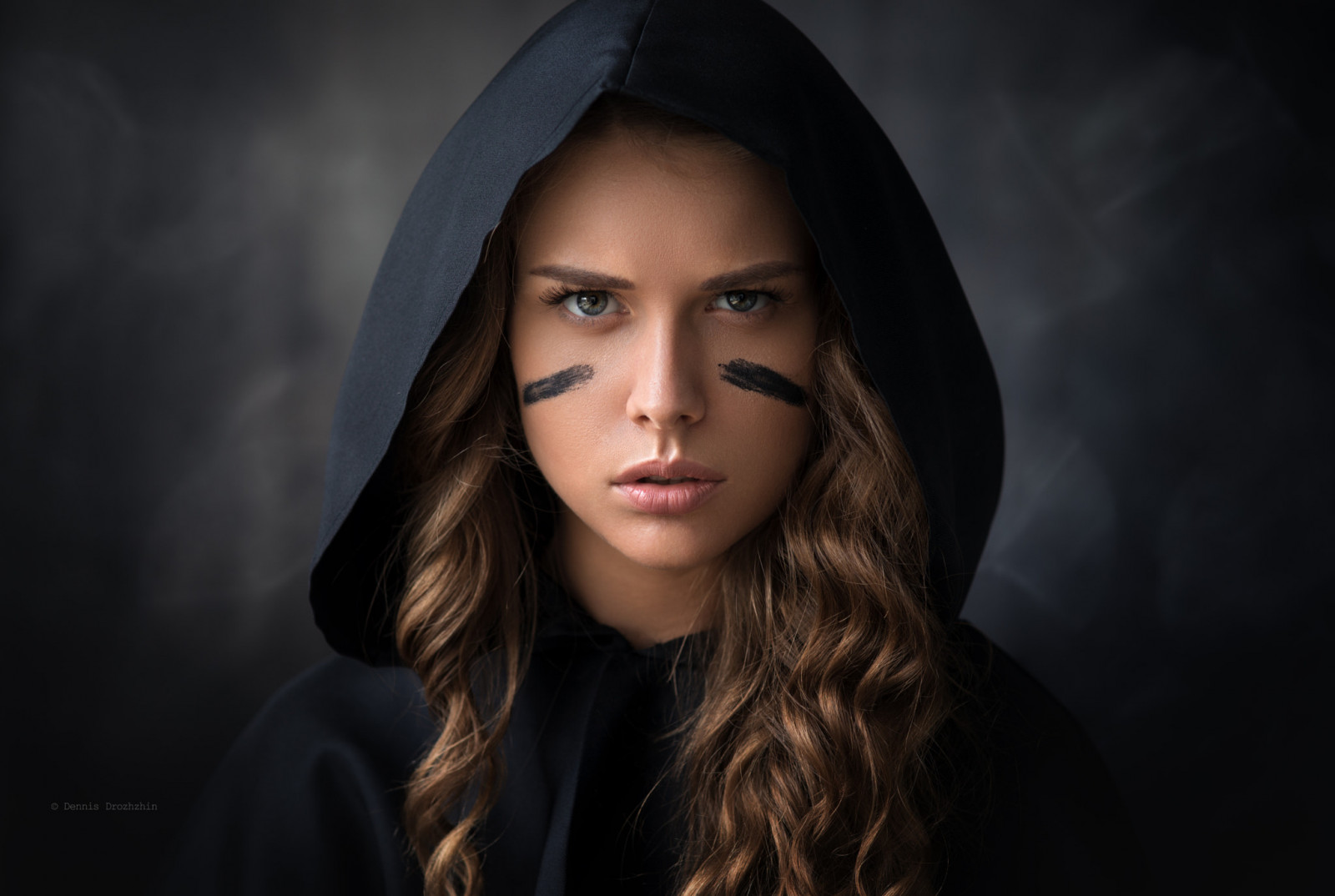 Wallpaper women, face, portrait, hoods, Dennis Drozhzhin