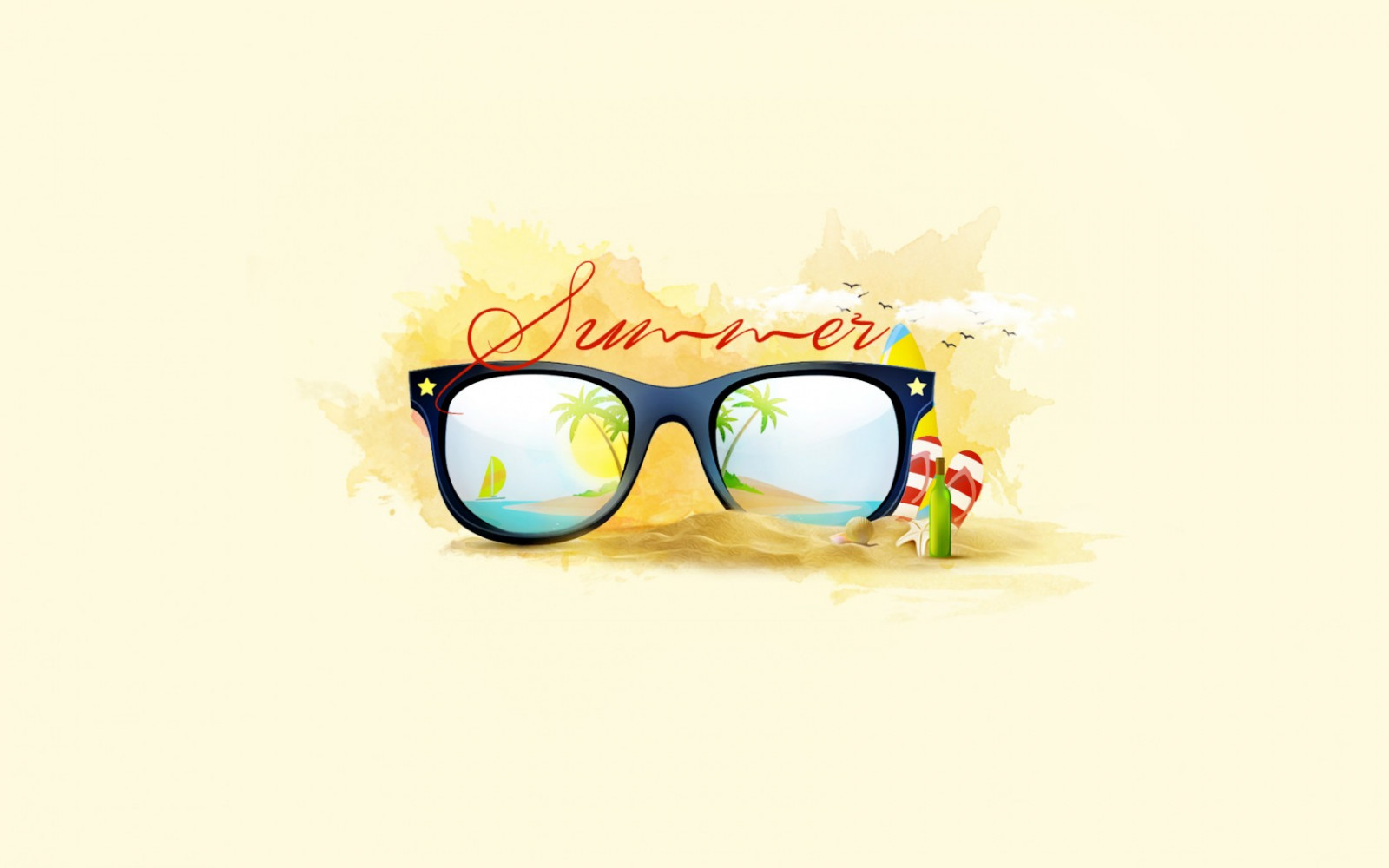 Wallpaper : illustration, sunglasses, minimalism, glasses, yellow, palm