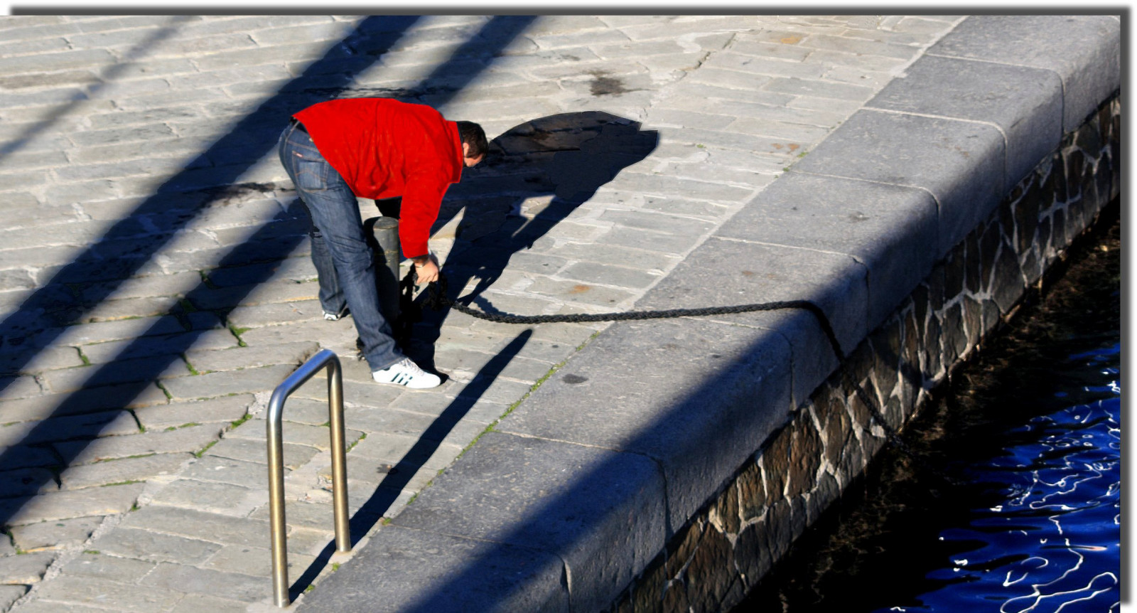 Wallpaper sea, port, mare, line, Porto, mooring, bollard, cima, bitta