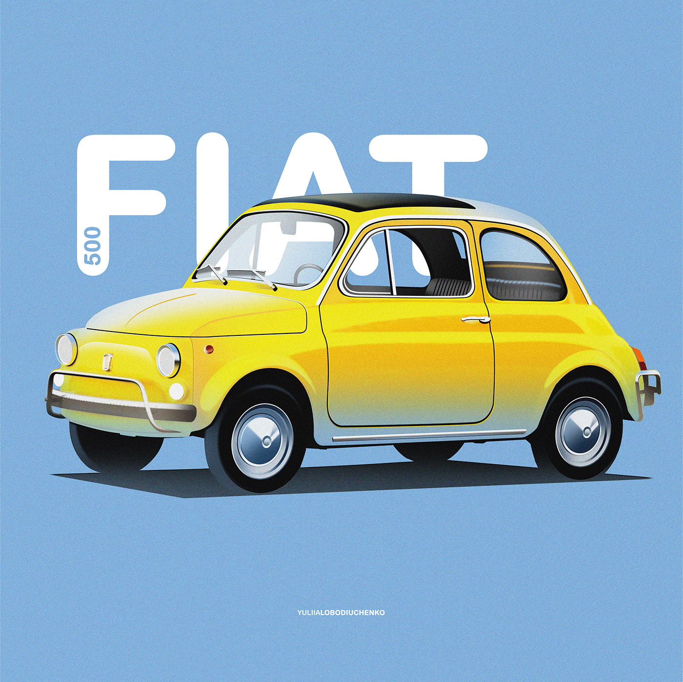 auto, auto d'epoca, illustrazione, Yuliia Lobodiuchenko