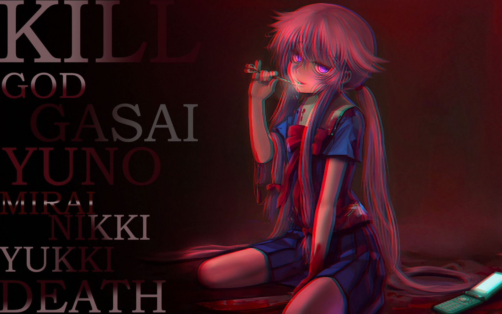 Mirai Nikki, Gasai Yuno, Yandere, anime dívky
