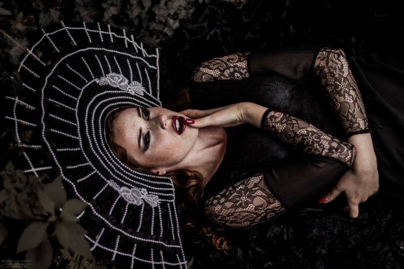 Černá, ženy, model, fotografování, móda, Michalina Cysarz Černá, ženy, model, fotografování, móda, Michalina Cysarz